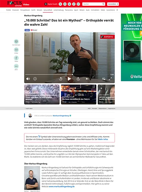 „10.000 Schritte? Das ist ein Mythos!“ – Markus Klingenberg verrät die wahre Zahl